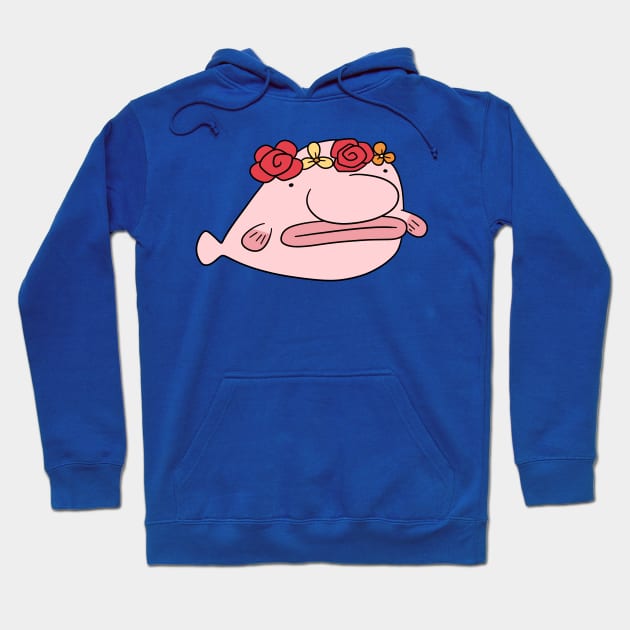 Flower Crown Blobfish Hoodie by saradaboru